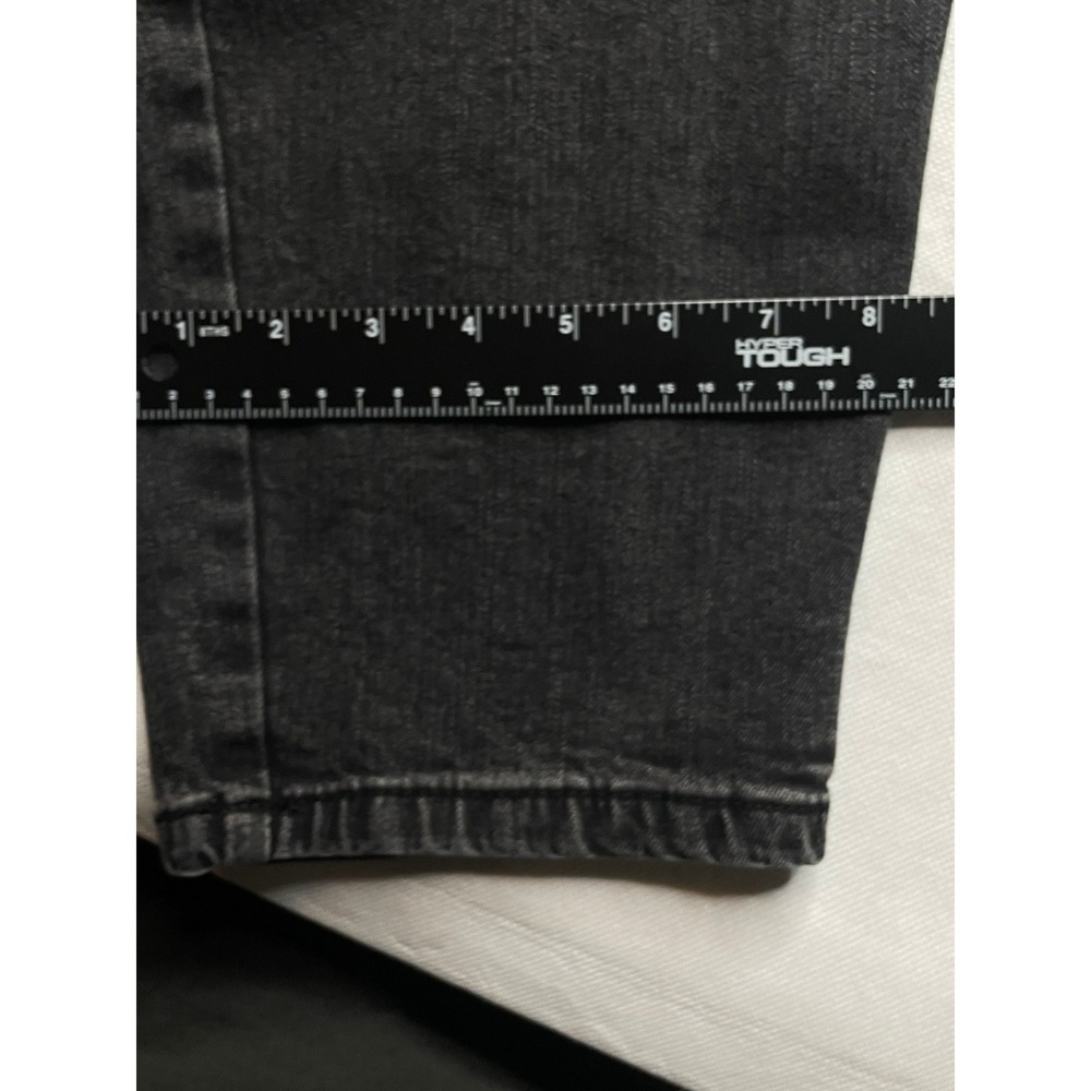 Jones Stores Slouchy Jeans Women 28 Washed Black Paperbag Stretchy Waist Tapered - Picture 10 of 12